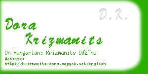 dora krizmanits business card